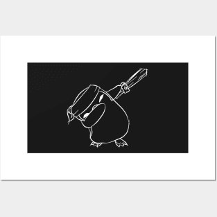 Featherknight Dab (white) Posters and Art